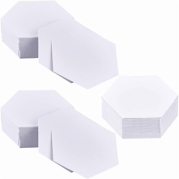 300Pcs Paper Quilting Template White English Paper Piecing Reusable Paper Piecing Stencil for DIY Patchwork Crafts Sewing Making Use in Sewing Paper Piecing Templates for DIY