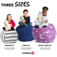 thumbnail image 4 of Creative QT Stuff ’n Sit Large 33’’ Bean Bag Storage Cover for Stuffed Animals & Toys – Navy Blue Polka Dot – Toddler & Kids’ Rooms Organizer – Giant Beanbag Great Plush Toy Hammock Alternative, 4 of 7