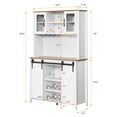 thumbnail image 2 of Juiluna Farmhouse Coffee Bar Cabinet with Sliding Barn Door, 70" Tall Buffet Cabinet with Storage Shelves, Liquor Cabinet with Wine and Glasses Rack,Sideboard Cupboard for Kitchen,Dining Room, White, 2 of 8