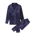 thumbnail image 3 of Pijama de seda para mujer Conjunto de pijama para dormir Ropa de dormir Ropa de casa(Rojo-S) Nituyy Pijama-GL715-FN31299C1, 3 of 6