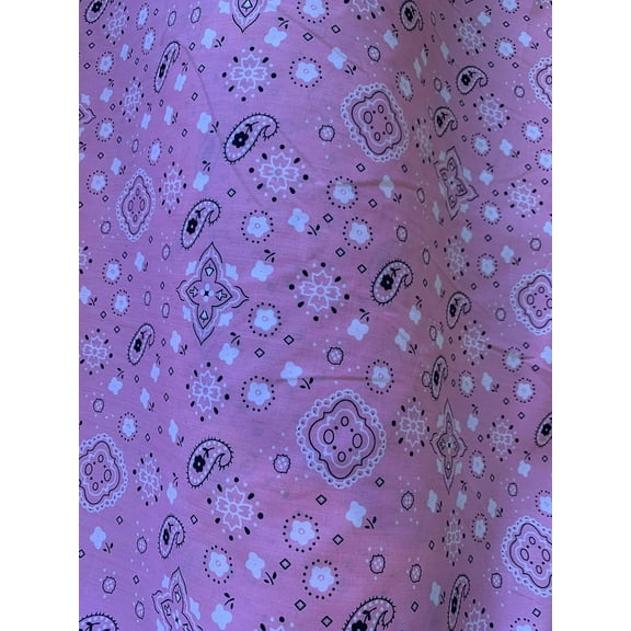 Sedona Designz Bandana Print Poly Cotton Fabric – 58" Wide, Soft & Breathable Material – Durable & Wrinkle-Resistant for Crafts, Apparel & DIY Projects