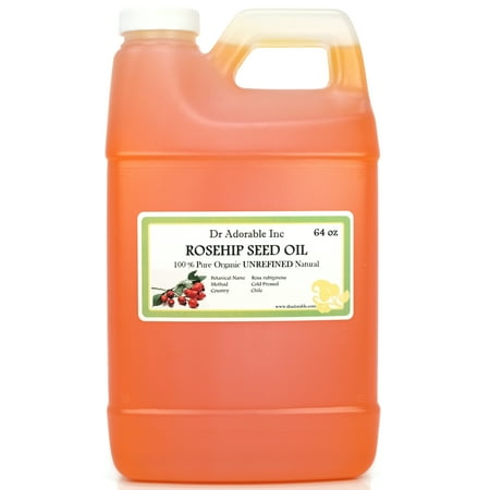 Dr. Adorable - 100% Pure Rosehip Seed Oil - Organic Cold Pressed Unrefined Natural Hair Skin Anti Aging - 64 oz