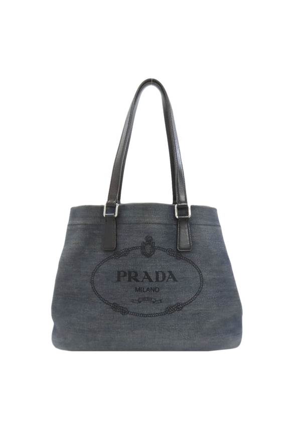 Pre-Owned Prada Logo Tote Bag Denim Women's PRADA