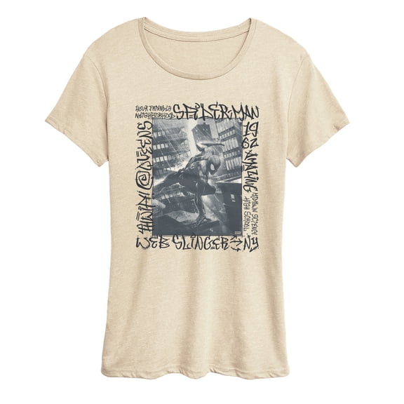 Spider-Man - Graffiti Action Photo - Women's Short Sleeve Graphic T-Shirt