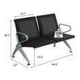 thumbnail image 5 of Kinbor 2-Seat Office Waiting Room Chairs, Reception Guest Bench w/ Steel Frame, Black, 5 of 8