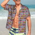 thumbnail image 5 of KLL Men's Hawaiian Shirt Short Sleeve Button Down Beach Shirts-Retro Cassette, 5 of 5