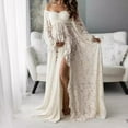 thumbnail image 5 of 2 in 1 Offs Shoulder Lace Maternity Dress for Photography Split Pregnancy Long Dresses Gown for Photo Baby Shower, 5 of 8