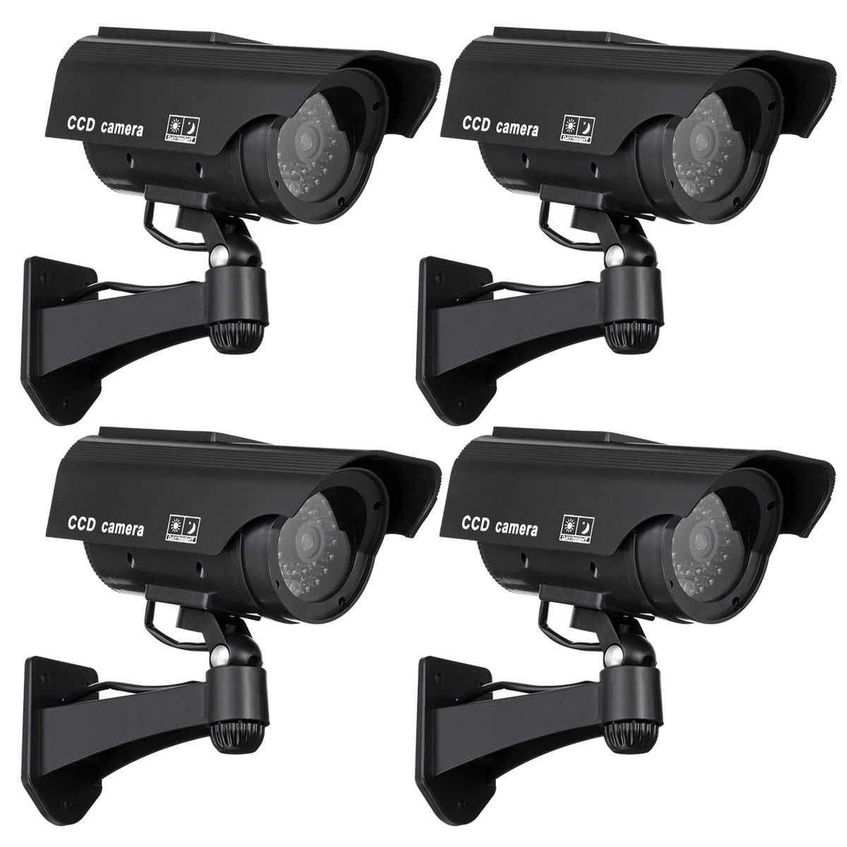 4 Pack Fake Solar Power Security Camera Solar Power Dummy Realistic CCTV Surveillance Camera