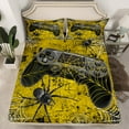 thumbnail image 2 of jejeloiu Gamer Gaming Twin Sheet Sets,Yellow Black Twin Fitted Sheet,Cartoon Gamepad Flat Sheet For Kid Boy,Lightweight Room Decorative,3pcs, 2 of 7