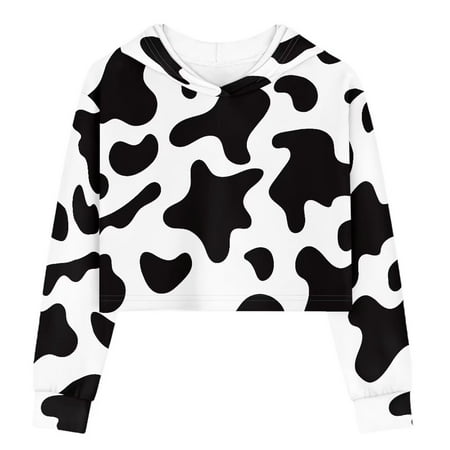 

TOADDMOS Cow Lovers Crew Neck Girls Pullover Crop Tops 7-8 Oversized Kids Sweatshirts Long Sleeve Clothes for Toddler Girls