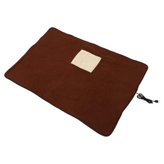 MERRYHAPY 1Pc Pet Heating Pad Brown Washable Electric Mat for Dogs Cats Comfortable Warmth