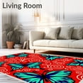 thumbnail image 2 of ODIKA 8'x10' Machine Washable Non-Slip Area Rug, Whimsical Flight Jungle Playmat Development High Traffic Rug, Red, 721180, 2 of 7