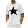 thumbnail image 5 of PNTUTB Men's Fashion Star Print Short Sleeve Crew Neck Casual Summer Classic Basic Tee Shirts, 5 of 6