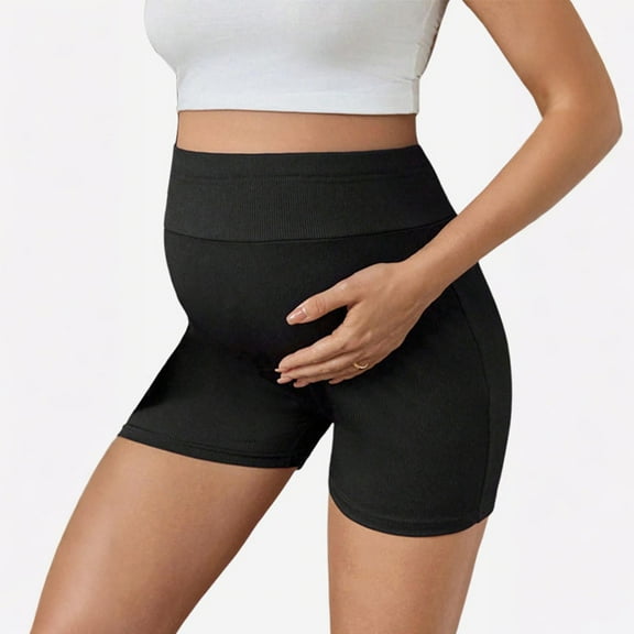 Delliss Maternity Shorts For Woman Maternity Biker Shorts Pregnant Shorts Black M