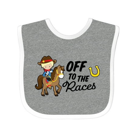 

Inktastic Off to the Races with Cowboy on Horse Boys Baby Bib
