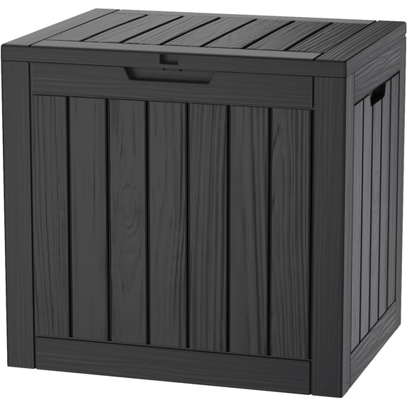 IMIKEYA Black Durable Outdoor Storage Box with Waterproof Lid for Patio Use