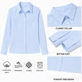 thumbnail image 6 of Womens Button Down Shirts Lapel Long Sleeve Blouses Business Work Shirt Dressy Casual Collared Tops, 6 of 7