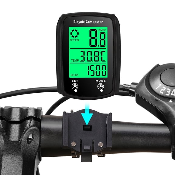 Bike Computer with 2.2" LCD, Waterproof Bicycle Speedometer & Odometer, Stopwatch for Training, Riding, Hiking - Backlight Multifunction