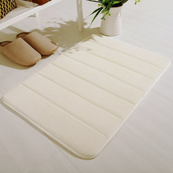 1pc Memory Foam Bath Rug Embossed Bathroom Mat Water Absorbent And Washable Bath Rugs, Non-Slip, Thick, Soft And Comfortable Carpet for Show, 60x40cm/23.6"x15.7"