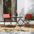 thumbnail image 2 of Flash Furniture Steel Indoor and Outdoor Cafe Rip-Resistant Folding Chairs, Red Set of 2, 2 of 17