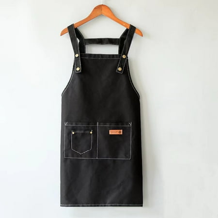 

1pc Apron Adjustable 2 Large Pockets Cooking Kitchen Apron For Women Men