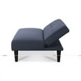 thumbnail image 5 of HFO Sawyer Modern Wood and Polyester Fabric Armless Futon in Blue, 5 of 11