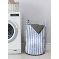 thumbnail image 3 of Geometric Laundry Bag, Grungy Worn Pattern Geometric Scandinavian Style Inspired Triangles, Hamper Basket with Handles Drawstring Closure for Laundromats, 13" x 19", Ceil Blue and White, by Ambesonne, 3 of 4