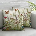 thumbnail image 3 of PHYHOO  Spring Pillow Covers Wild Flowers Botanical Plants Butterfly Decor for White Throw Pillows Covers Outdoor Farmhouse Pillow Covers Decor Couch Living Room  White, 3 of 5