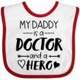thumbnail image 3 of Inktastic My Daddy is a Doctor and a Hero Boys or Girls Baby Bib, 3 of 4