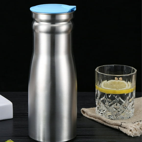 Xihbxyly Hervidor de Acero Inoxidable para Refrigerador, Gran Capacidad de 1 L, Duradero, Sin Olor, Diseño de Pico Ancho, Ideal para Bebidas Frías, Jugos, Leche, Té, Fiestas, Hogar, Tamaño 8 X 9 X 24
