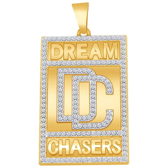 AFFY 1 Cttw Round White Natural Diamond Iced Out Hip Hop Jewelry Dream Chasers Pendant In Sterling Silver