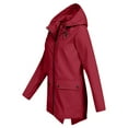 thumbnail image 3 of Tarmeek Waterproof Rain Jacket for Women Warm Winter Outdoor Solid Color Insulated Snow Jackets Coats Hooded Zipper Pockets Ski Jackets Warm Thick Mountaineering Suit, 3 of 4