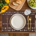 thumbnail image 4 of Rustic Botanical Placemats Set of 4, Japanese Herb on Brown Simple Art Placemats for Dining Table, Place Mats for Kitchen Tabletop, Waterproof Wipeable Dining Table Mats Set, 4 of 9
