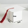 thumbnail image 2 of maskred 50pcs Hat Cap Graduation Candy Box Gift Cookie Party Wedding Children's white, 2 of 6