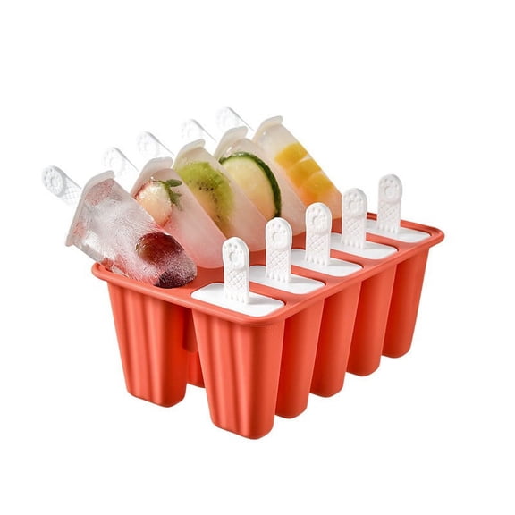 JingChun Silicone Popsicles Molds,10 Cavity Homemade ICE Popsice Molds Food Grade BPA-Free Pop Mold with Resunable Popsicle Sticks,Cup Board,Popcycle Mold