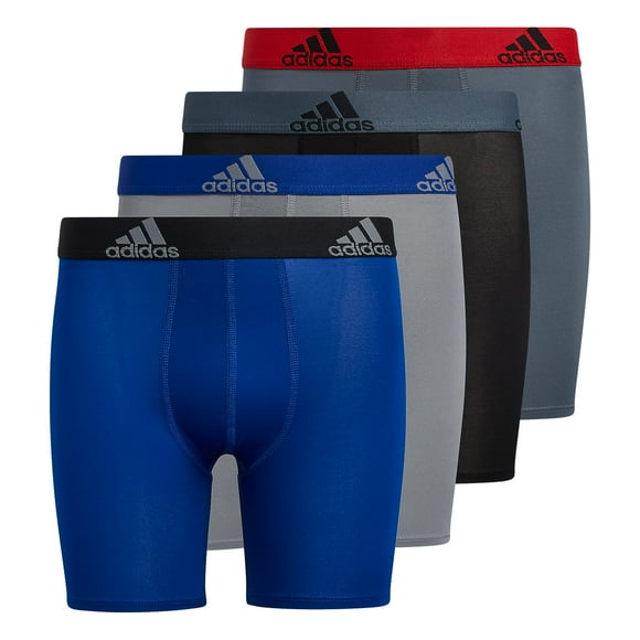 Calzoncillos tipo bóxer adidas Youth Performance para niños, paquete de 4, talla S