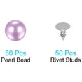 thumbnail image 3 of REGALWOVEN Pearl Rivet Studs Kit Rivets Pearls Buttons DIY Vase Fillers Wedding Decoration Light Purple, 3 of 6