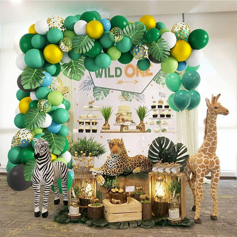 Green Balloon Garland Arch Kit Jungle Safari Party Baloon Wild One Birthday  Party Decor Kids Baby Shower Latex 