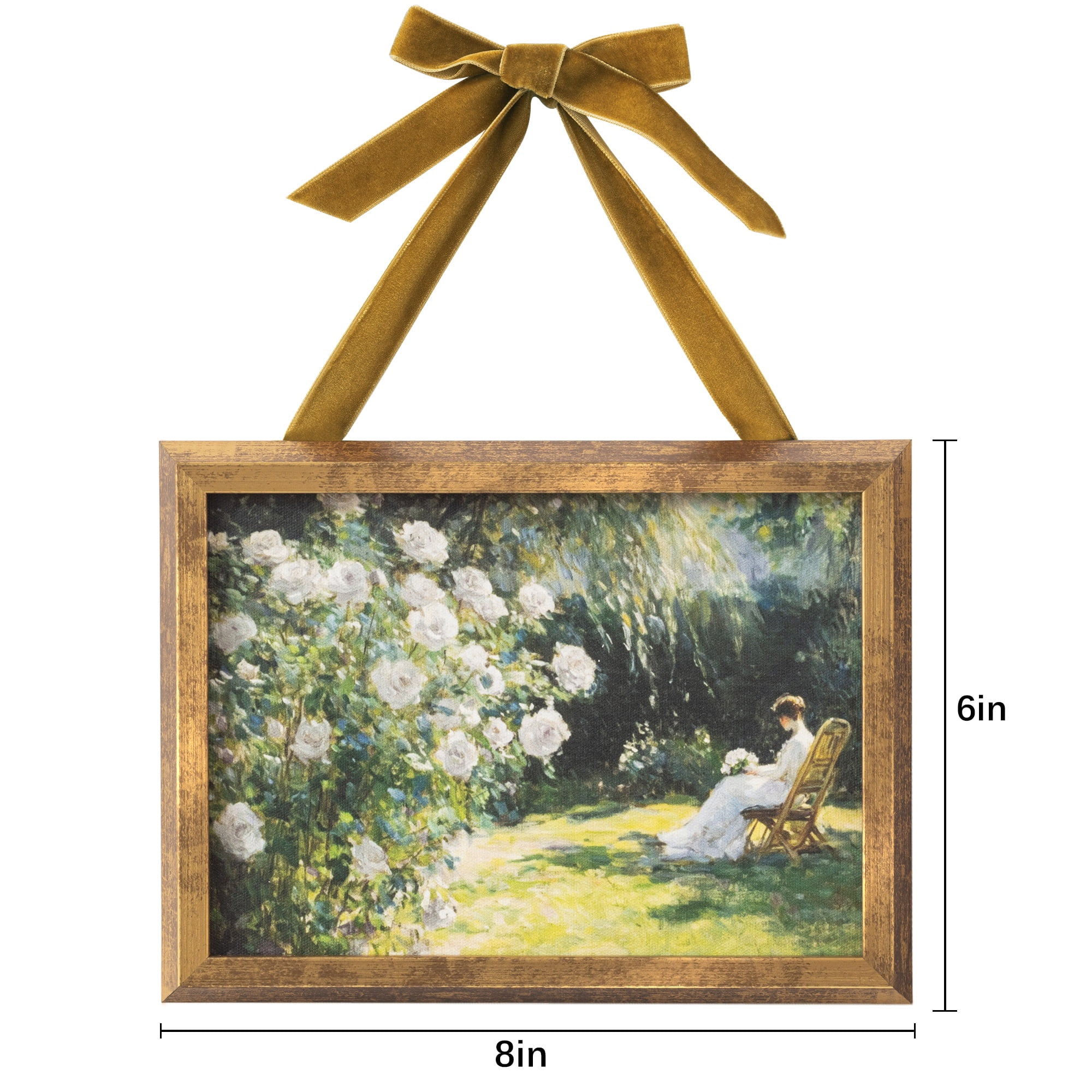 My Texas House Spring Art rose garden moment Framed Canvas w/Velvet Hanger 8x6