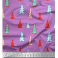 thumbnail image 1 of Soimoi Purple Moss Georgette Fabric Christmas Tree Decor Fabric Printed Yard 42 Inch Wide, 1 of 3