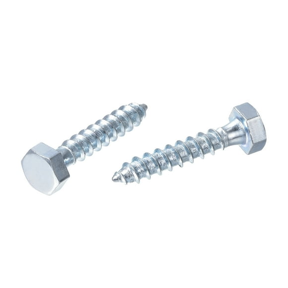 Unique Bargains M6 x 30mm Carbon Steel Zinc Plated Hex Lag Screws for Wood 25 Pack