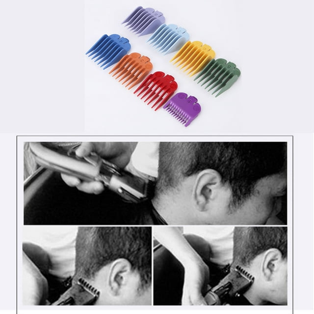 8PCS Hair Clipper Guide Comb Set Compatible with Hair Clippers Limit Combs with Storage Rack Hair Trimmer Guards Attachments Hair Salon Tool Set, Random Colors