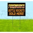 thumbnail image 1 of Fireworks Bottle Rockets Sold Here (18" x 24") Yard Sign, Includes Metal Step Stake, 1 of 6