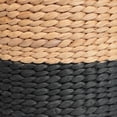 thumbnail image 4 of Aimee 15.7" Modern Minimalist Two-Tone Hand-Woven Hyacinth Stool/Ottoman, Natural/Black, 4 of 7