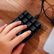 16-Key Programmable Mechanical Macro Pad, Custom One-Handed Shortcut Keypad with SayoDevice Support, Onboard Storage Plug-and-Play Gaming Keypad, Black