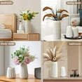 thumbnail image 4 of Ceramic Vases Set of 3, Modern Neutral Vase Rustic Farmhouse Vases Home Decor Ribbed Vases Decoration, 4 of 5