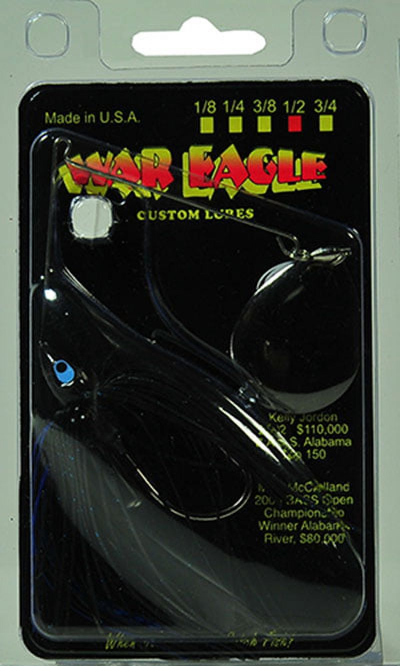 War Eagle Night Time Single Colorado, Black Nickel Spinnerbaits Black Blue 1/2 oz.