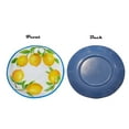 thumbnail image 6 of Set of 4 Yellow Lemon Melamine Dinner Plates Dinnerware 11 inch Trimmed in Blue Real Living, 6 of 8