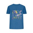 thumbnail image 2 of Fiudx Ropa de Mujer Blusas con Estampado de Flores Pequeñas para Mujer Top de Manga Corta con Cuello Redondo, 2 of 4
