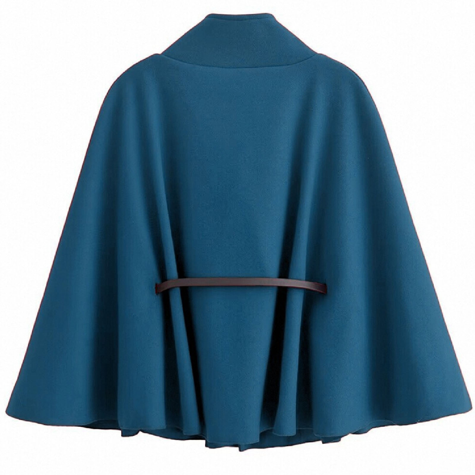 Poncho Trench Femme Avec Manches Chauve-souris – Tissu Laine/polyester – Ceinture Incluse – Taille S à 2XL – Couleurs Classiques